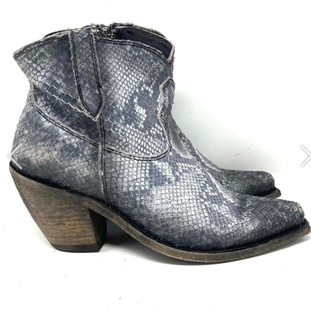 LIBERTY BLACK GREY PYTHON BOOTS
